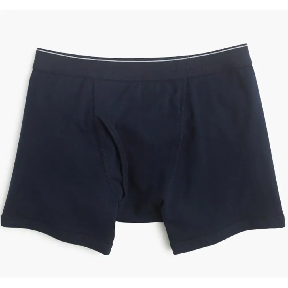 J.Crew Knit Boxer Briefs Mens M Dark Navy Pull-On Stretch Elastic Waistband Logo